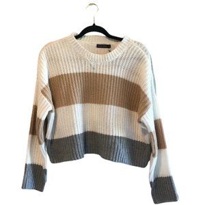 Moon And Madison Women Long Sleeve Striped Casual Sweater Size Small